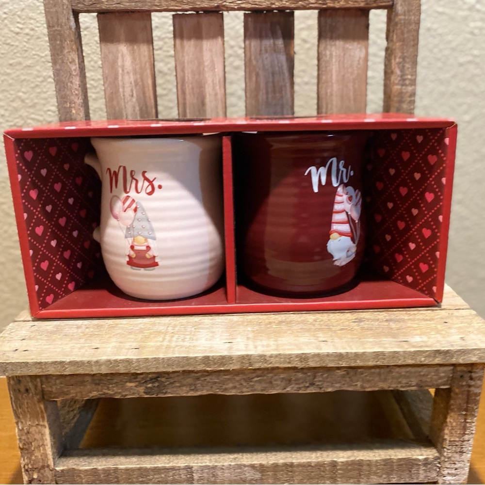 Valentine’s Day Gnome Mug Set Of 2, Gnome Couple Mug Set, Girl & Boy Gnome Set
